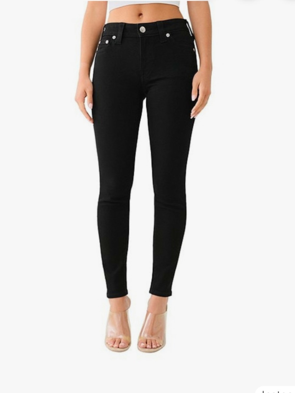 True Religion Mid-Rise Curvy Skinny Jeans - Black